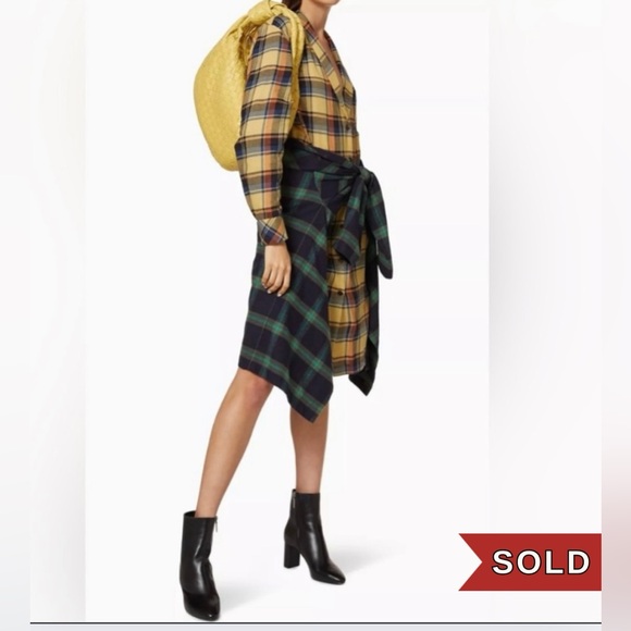 DRIES VAN NOTEN Daruno Cotton Flannel Shirt Dress Size FR US 10 NWOT - Picture 1 of 15